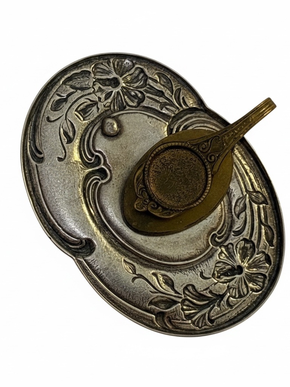 RARE Vintage Mixed Metal Tiger Statement Pendant Art Nouveau Oval Auburn GameDay - Picture 8 of 13